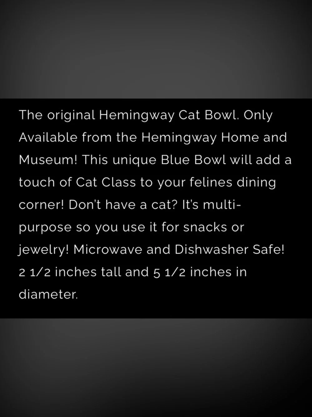 Hemingway Cat Bowls - Set of 2